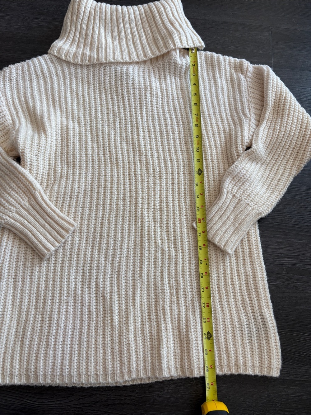 Ralph Lauren wool & alpaca chunky Cream Turtleneck Knit Sweater large - Picture 10 of 12
